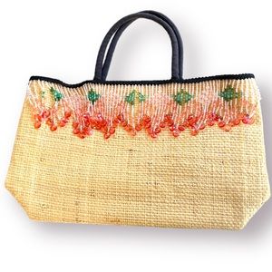 Angelica Accessories Small Straw Tote Bag Purse With Hanging Bangles  Super Cute